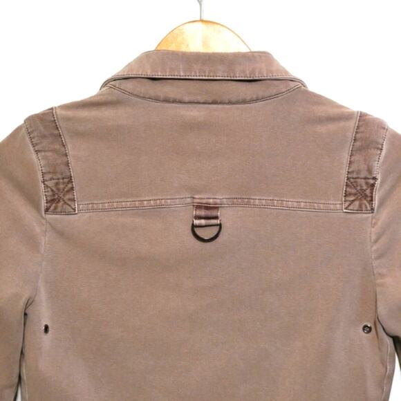 Anthropologie Marrakech Freewheeling Stretch Tan Moto Utility Jacket Size XS - Picture 10 of 14